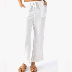NWT O'NEILL Womens Brenda Beach Pants, White, XL